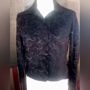 Croft and Barrow Deep Black Paisley Jacket, size Med